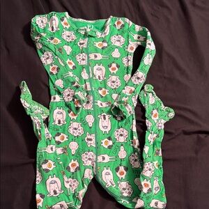 Green Animal Print Kids One Piece